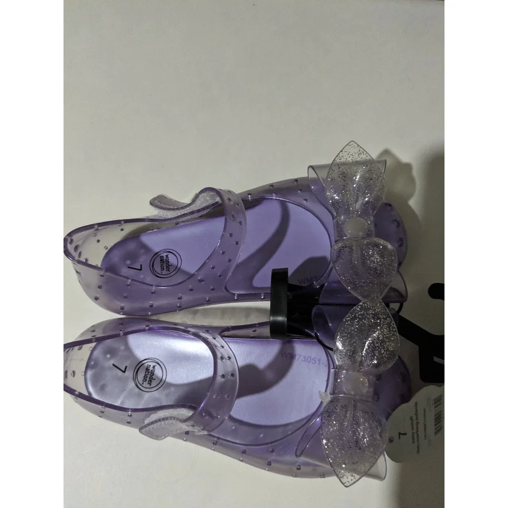 Girls Jellies Casual Shoe Purple W/ Bow size 7